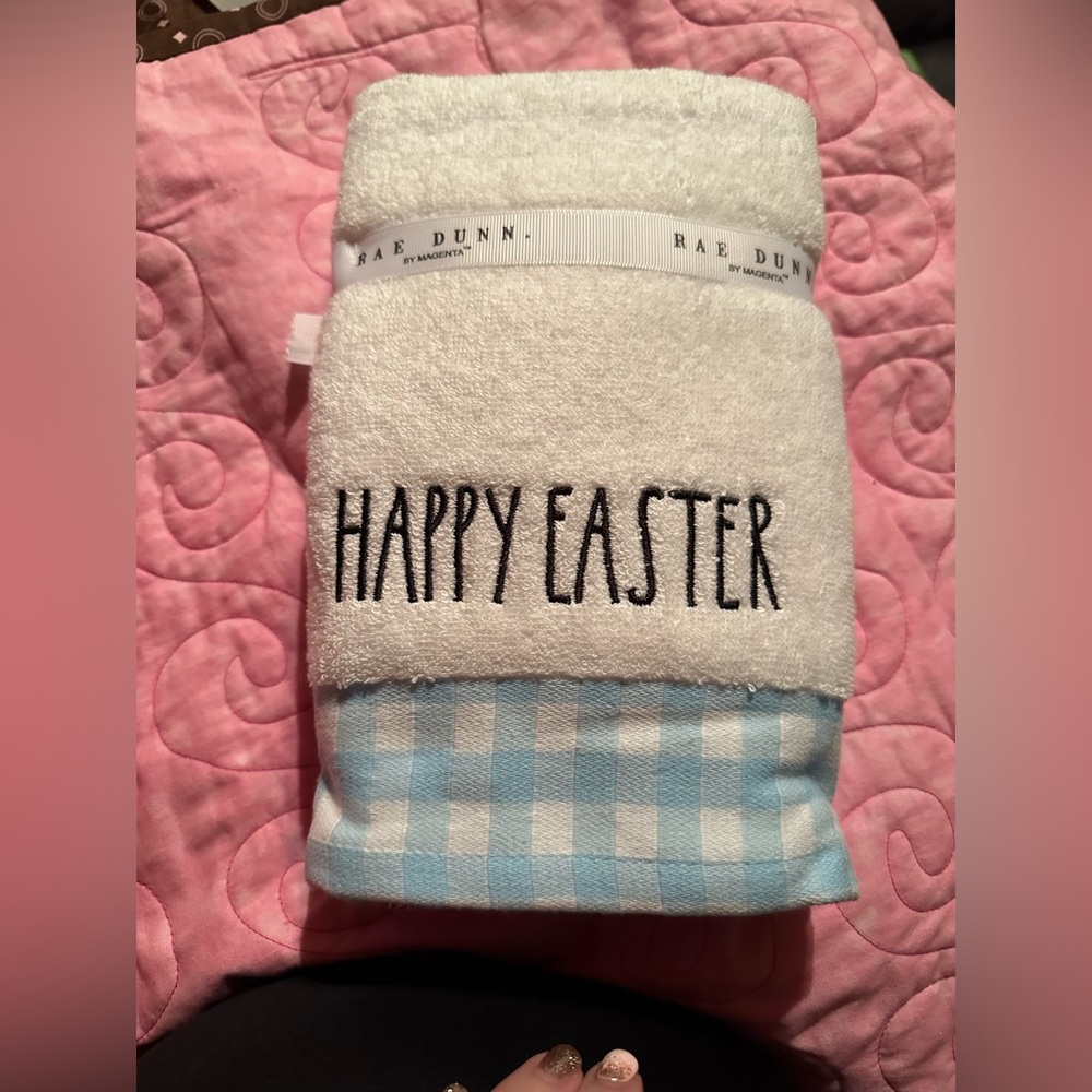Rae Dunn Happy Easter 2 towel set (hand towels)